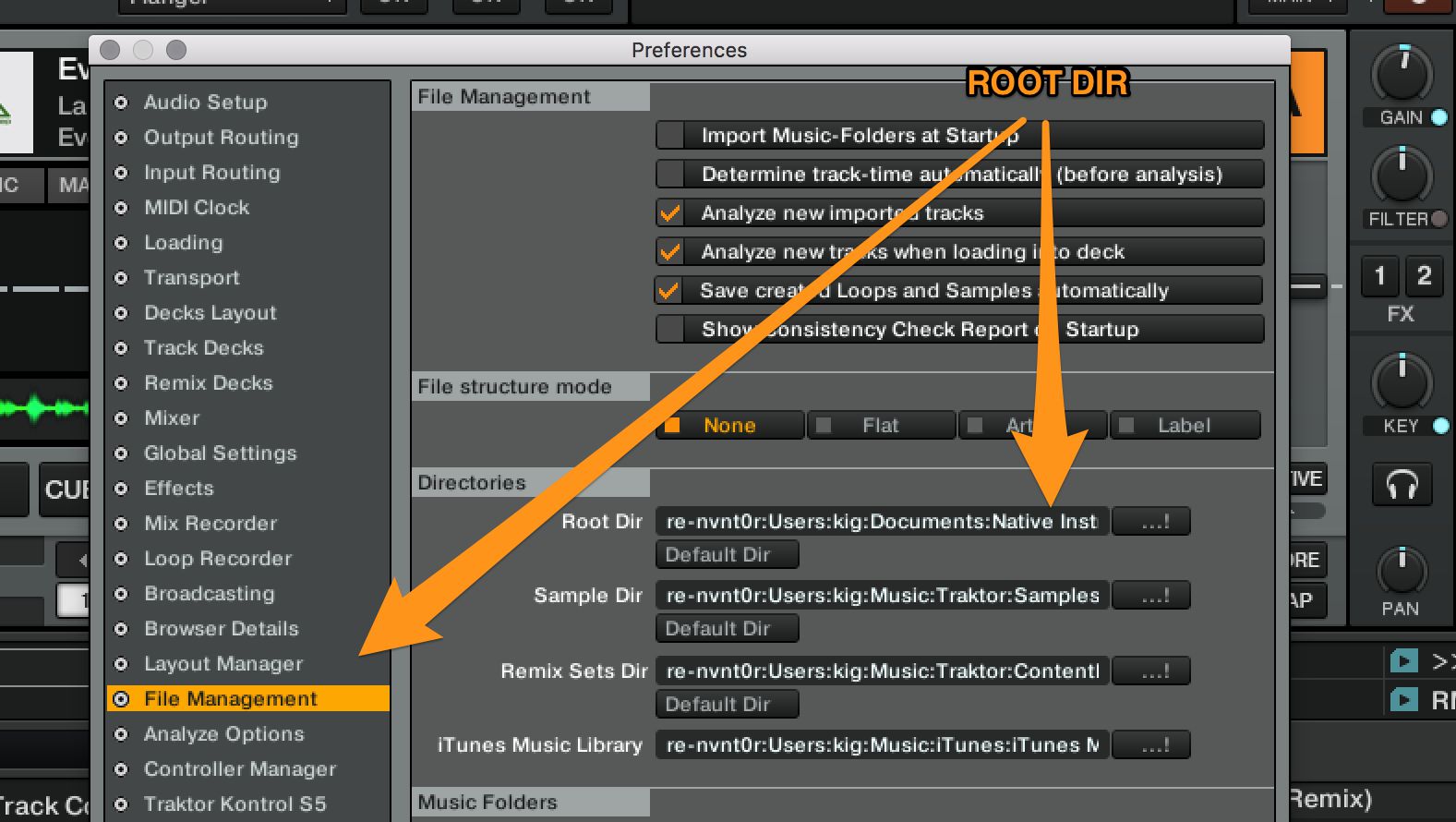 Output routing traktor